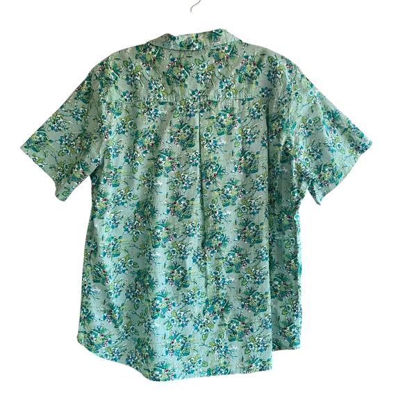 VERMONT COUNTRY STORE L Floral Short Sleeve Button Down Shirt Cottage Granny - Picture 5 of 5